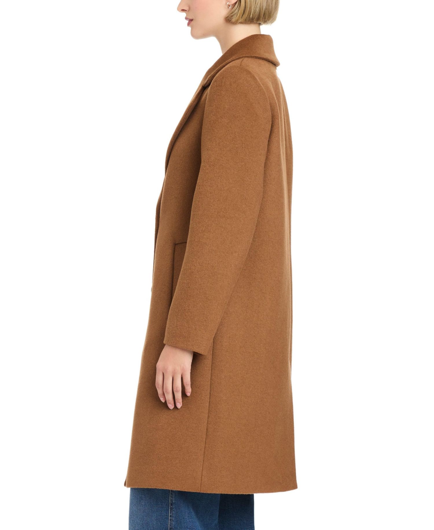 Women’s 38" Single-Breasted Wool-Blend Boyfriend Coat