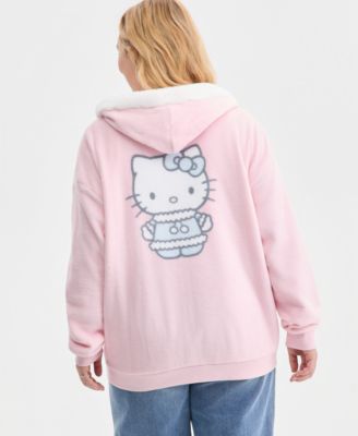Trendy Plus Size Hello Kitty Pom-Pom Hoodie