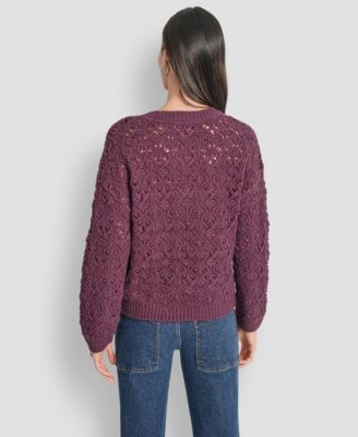 Petite Pointelle Crewneck Sweater