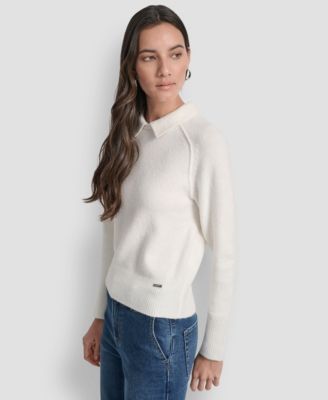 Petite Pullover Polo Sweater