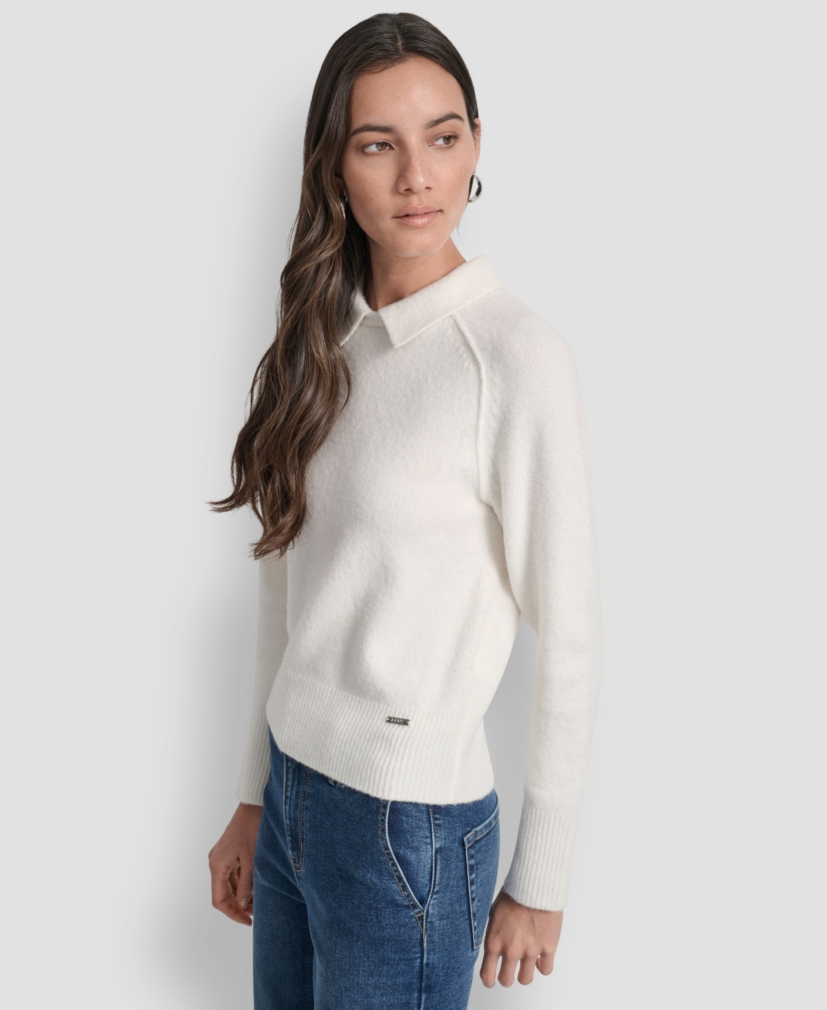 Dkny Jeans Petite Pullover Polo Sweater