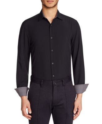 Men's Slim-Fit Solid Performance Stretch Cooling Comfort Dress Shirt