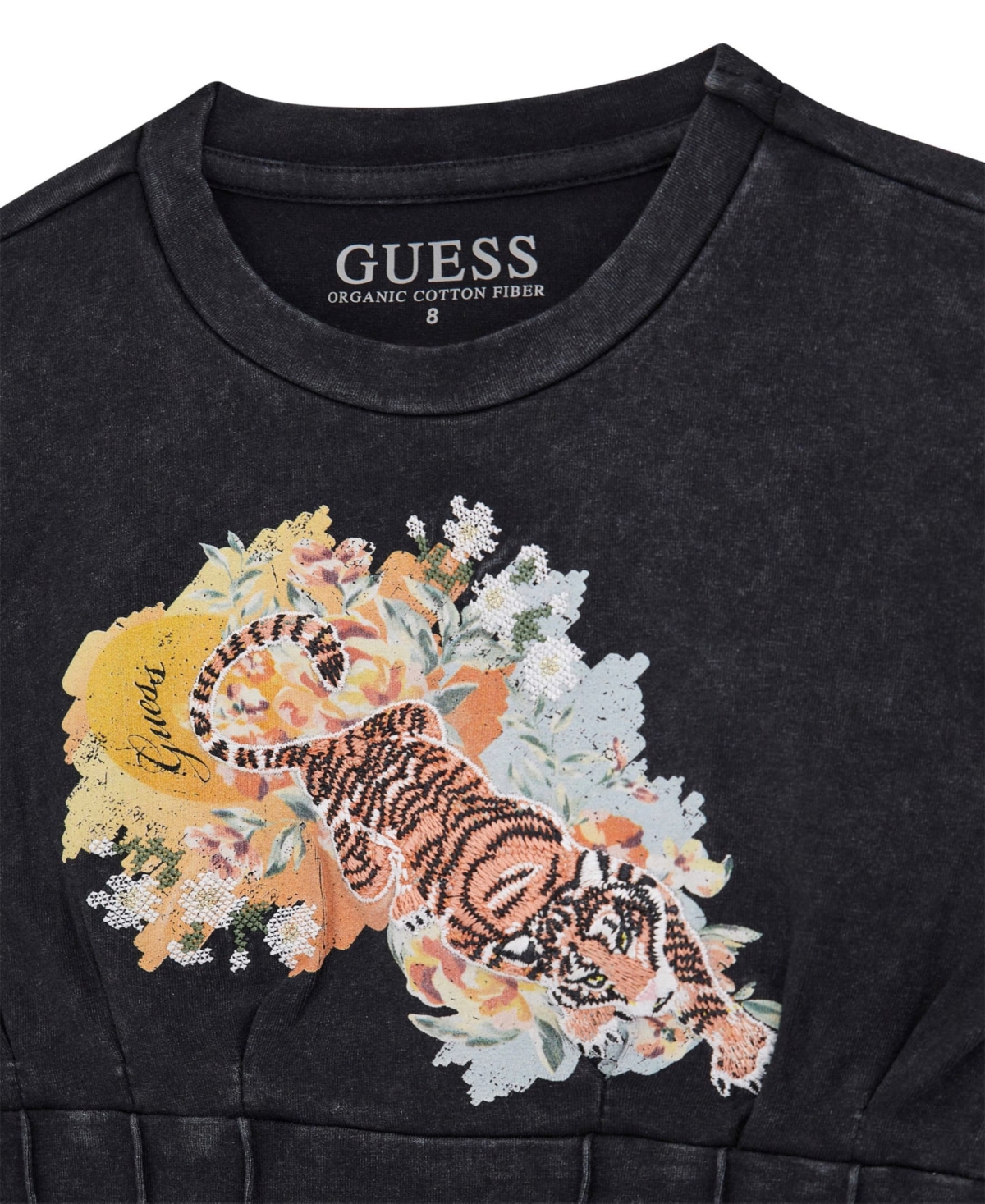 Guess Big Girls Crewneck Corset Tank Top In Black