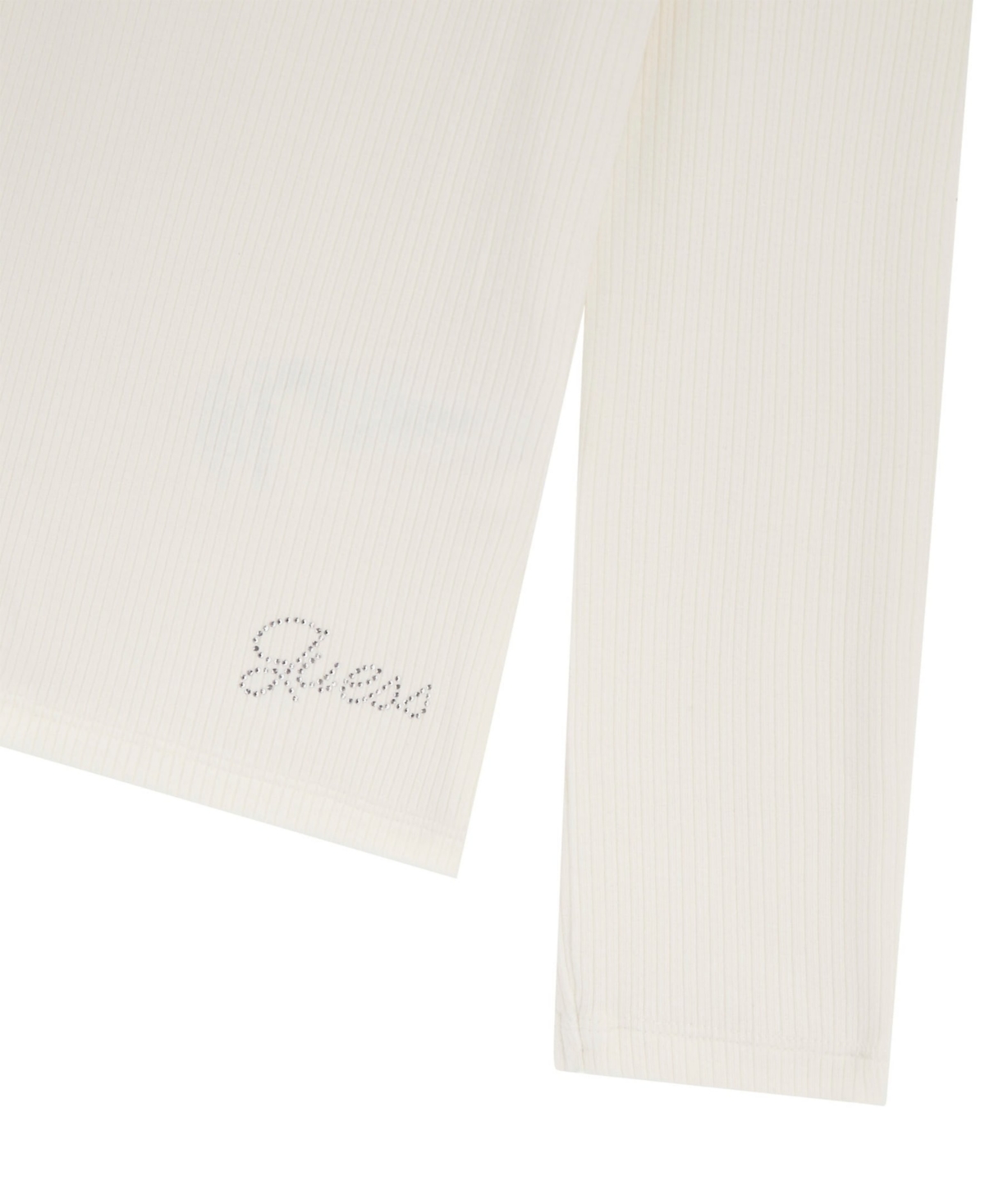 Guess Girls 7-16 Mini Me Style Stretch Rib Long Sleeve T-shirt In White