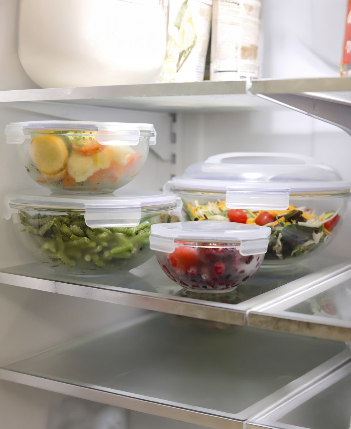 Sedona Kitchen 5-pc. Glass Bowl Set In White