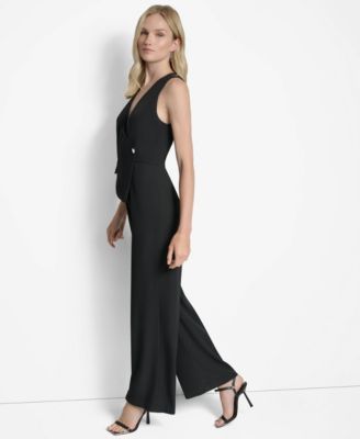 Women's Sleeveless Asymmetric Wide Leg Vest Jumpsuit