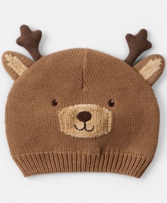 Baby Boys' or Baby Girls' Christmas Reindeer Crochet Hat