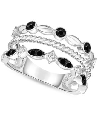 Black & White Diamond Ring (1/4 ct. t.w.) in Sterling Silver