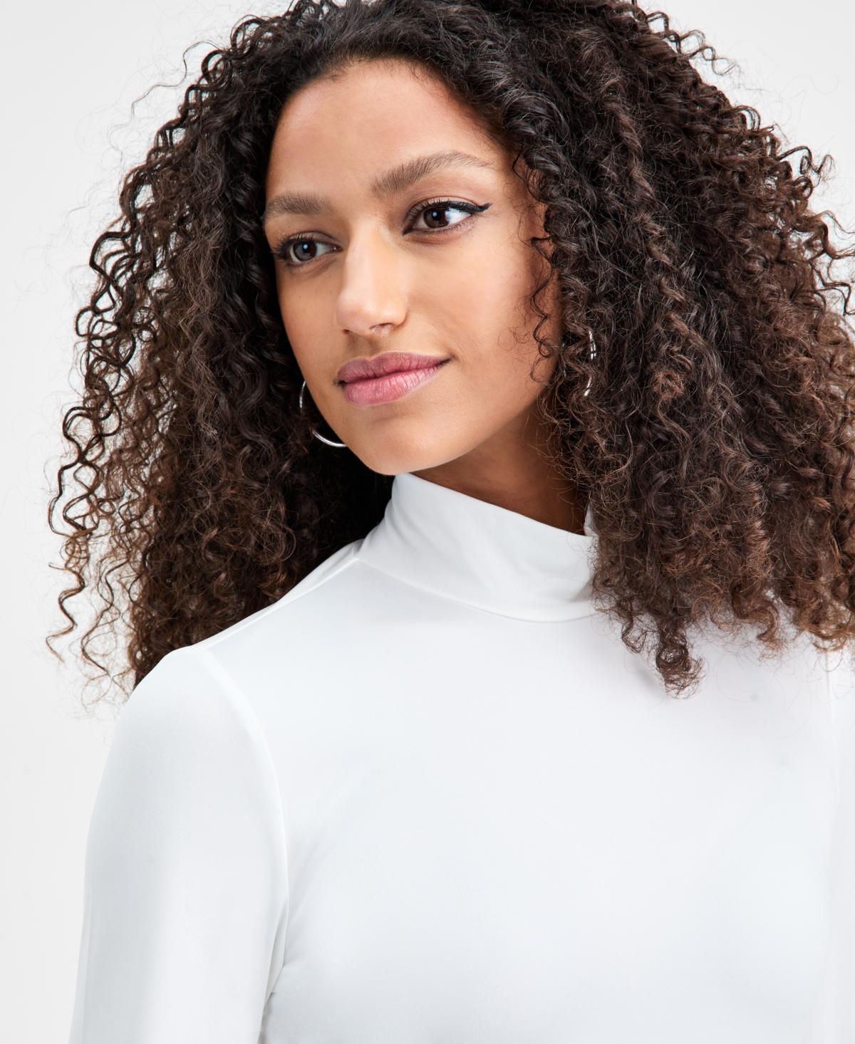 And Now This Women's Mock-neck Jersey Long-sleeve Top, Macy's Exclusive In White