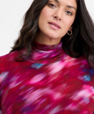 Plus Size Mock-Turtleneck Top, Macys' Exclusive