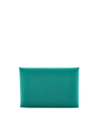 Pre-Owned Hermes Calvi Duo Card Holder Verso Epsom
