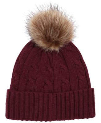 Cable Pom Beanie Hat