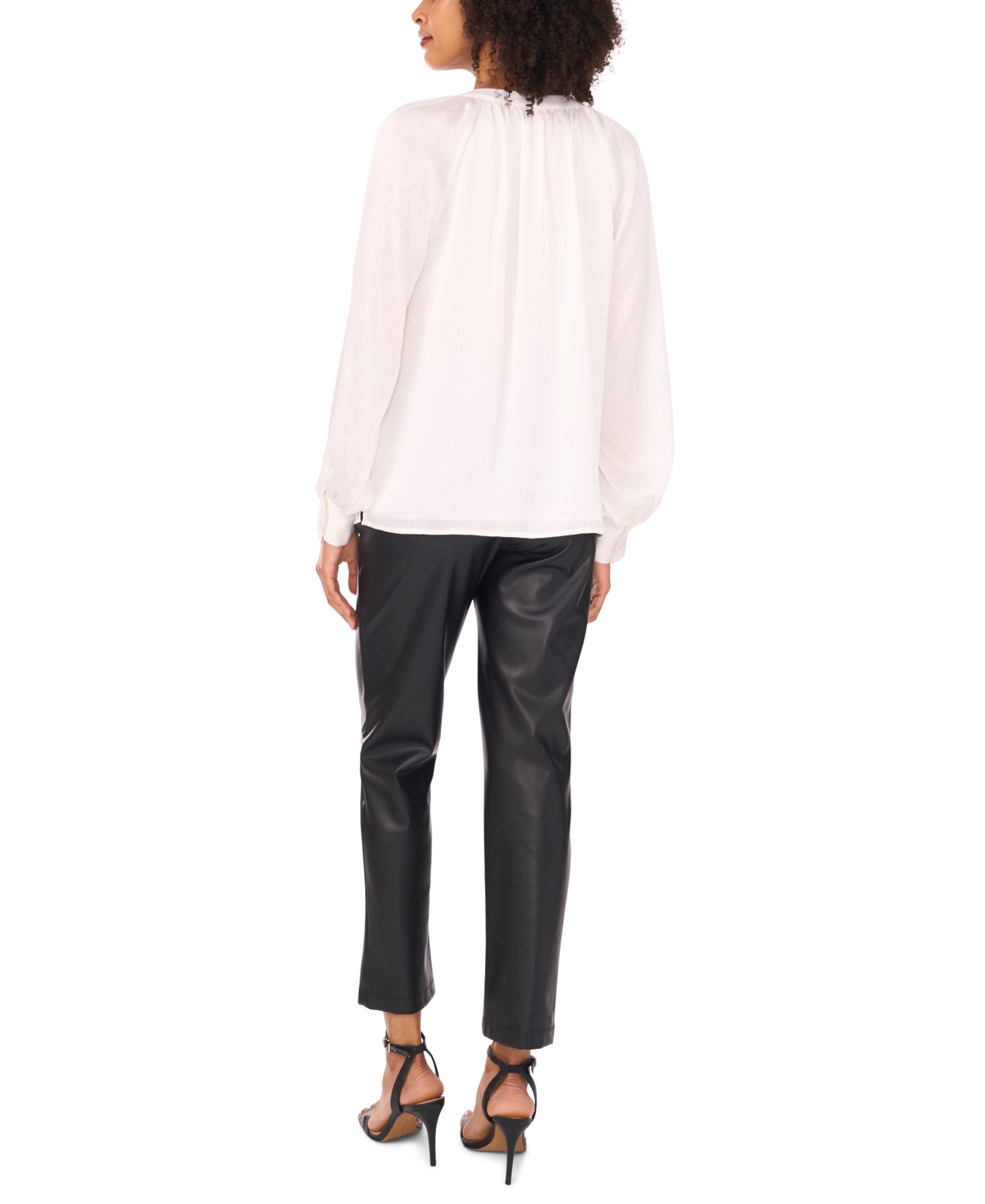 Vince Camuto Textured Satin Top In White