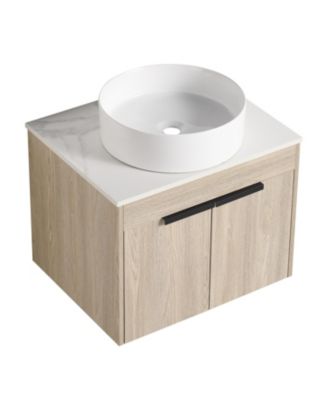 Streamdale 24" Modern Design Float Bathroom Vanity With Ceramic Basin Set