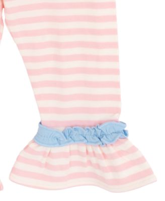 Baby Girls' Printed Top and Striped Leggings, 2-Piece Set