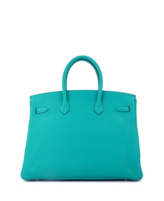 Birkin 35 Handbag Blue Togo with Palladium Hardware
