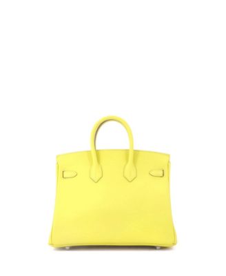 Birkin 25 Handbag Yellow Swift with Palladium Hardware