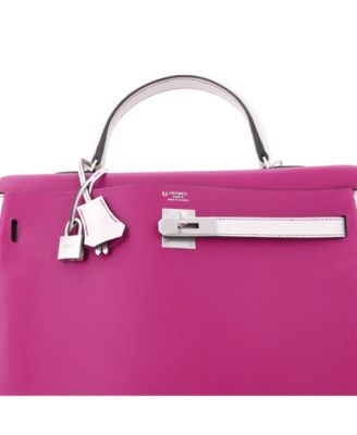 Kelly 35 Handbag Bicolor Evercolor with Brushed Palladium Hardware
