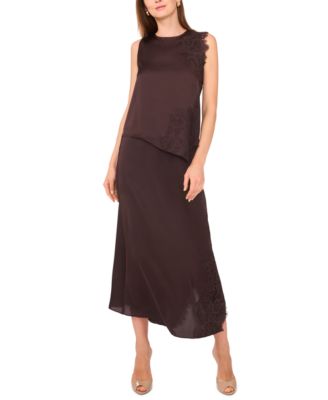 Women's Lace Asymmetric Hem Sleeveless Tank Top