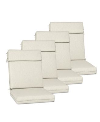 Outdoor High Back Dining Chair Cushion with Ties and Zipper, 44"x21"x3.2", Set of 4