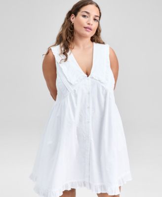 Trendy Plus Size Cotton Babydoll Dress, Macy's Exclusive