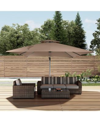 11 FT Square Double Top Patio Cantilever Umbrella