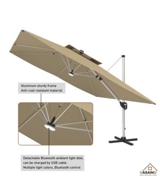11 FT Square Double Top Patio Umbrella