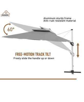 11 FT Square Double Top Patio Umbrella