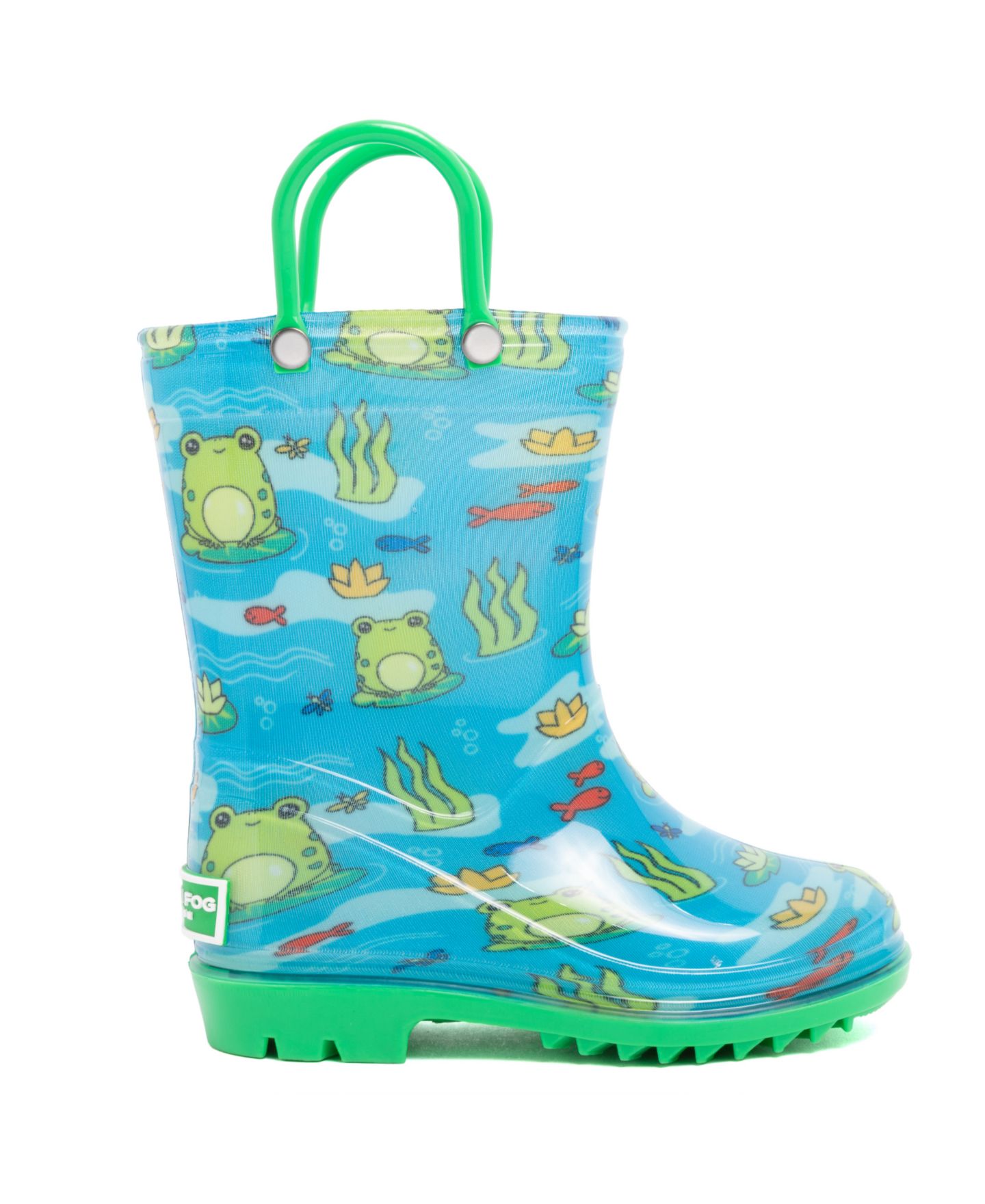 Ботинки London Fog Sven T Printed Rain Boots для мальчиков-малышей, цвет: Синий / Зелёный — фото 2