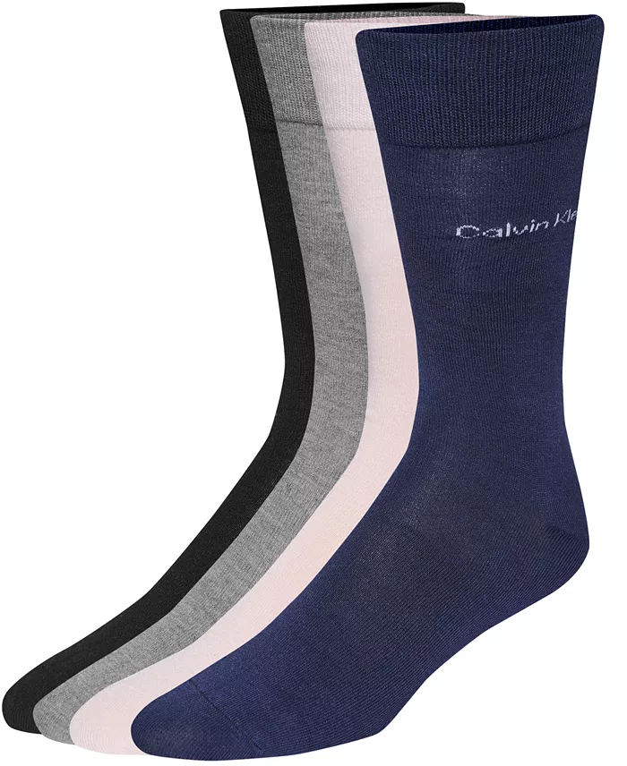 Men's 4-Pack Flat-Knit Crew Dress Socks - thumbnail 3