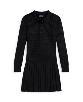 Polo Ralph Lauren - Girls 7-16 Metallic Mini-Cable Polo Sweater Dress