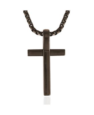 Black Cross Pendant 22" Chain