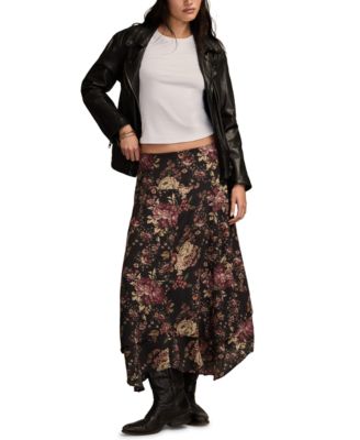 Women's Floral Drop Waist Midi Skirt