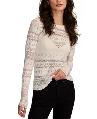 Women's Lace Detail Long Sleeve Top