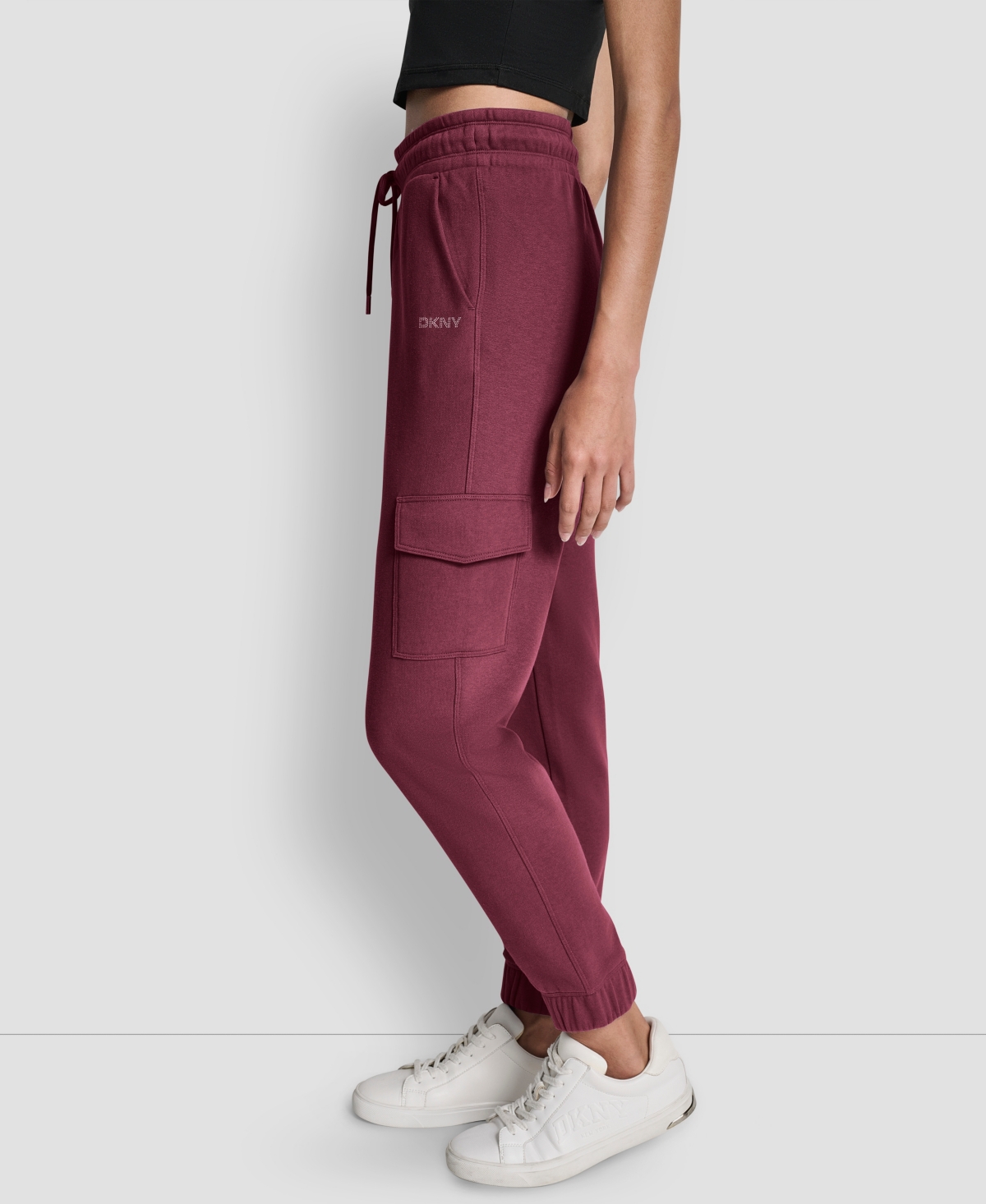Dkny Sport Women's Studded-logo Cargo Joggers In Red