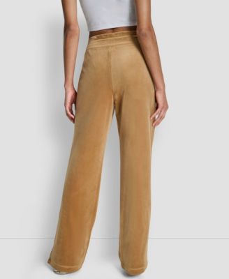 Women's Super Soft Velour HD Embroidery Logo Slit Track Pants