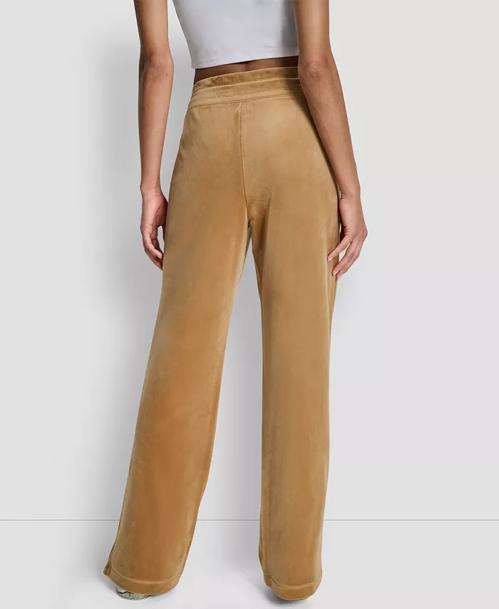 Women's Super Soft Velour HD Embroidery Logo Slit Track Pants - thumbnail 4