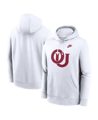 Nike - Men's White Oklahoma Sooners Legacy Logo Club Fleece Pullover Hoodie