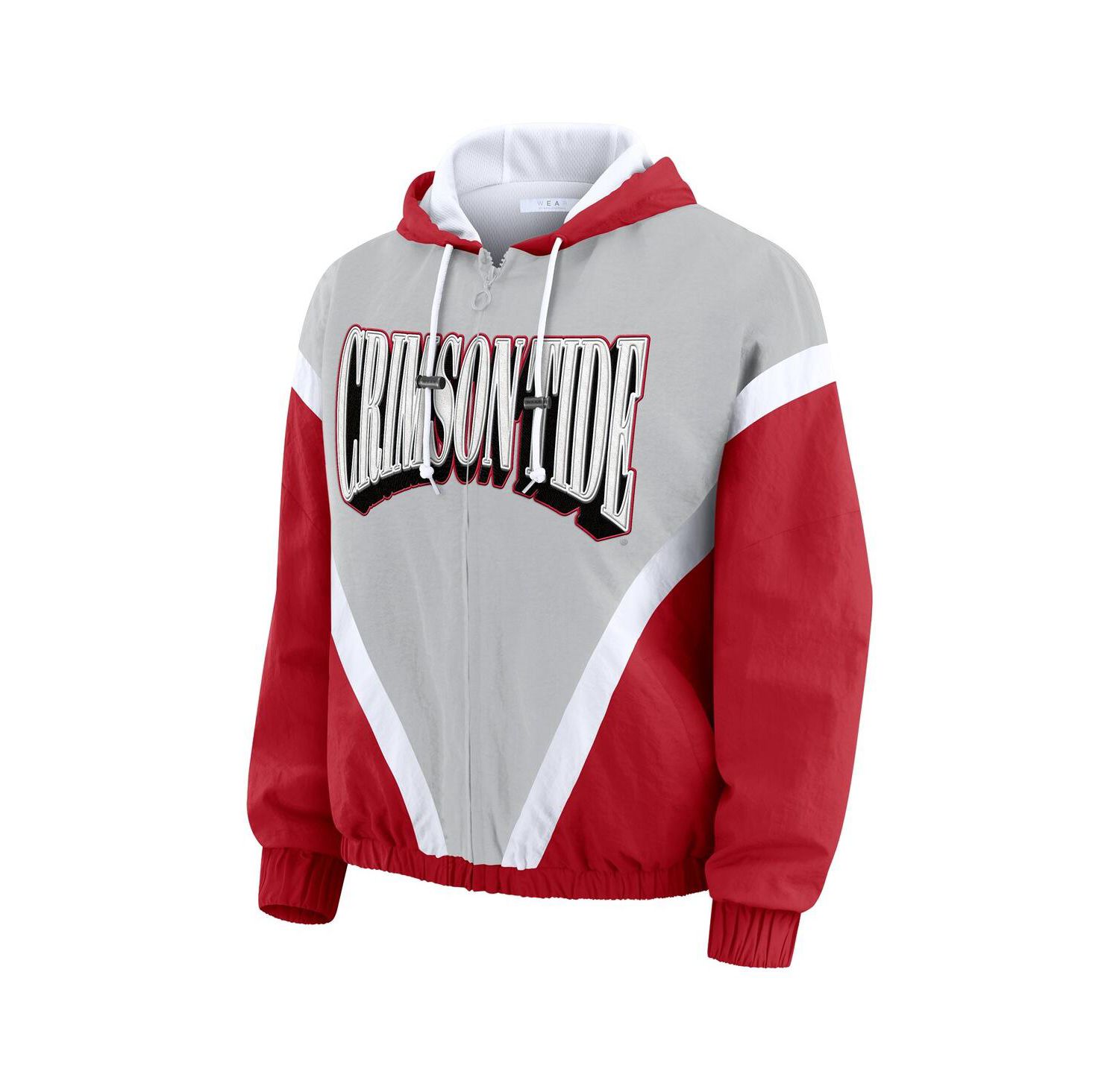 Women's Crimson/Gray Alabama Crimson Tide Color Block Full-Zip Hoodie Windbreaker Jacket