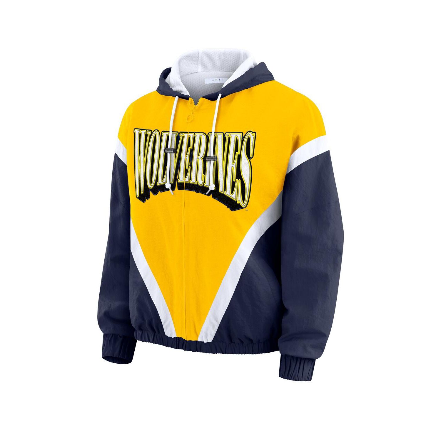 Women's Maize/Navy Michigan Wolverines Color Block Full-Zip Hoodie Windbreaker Jacket