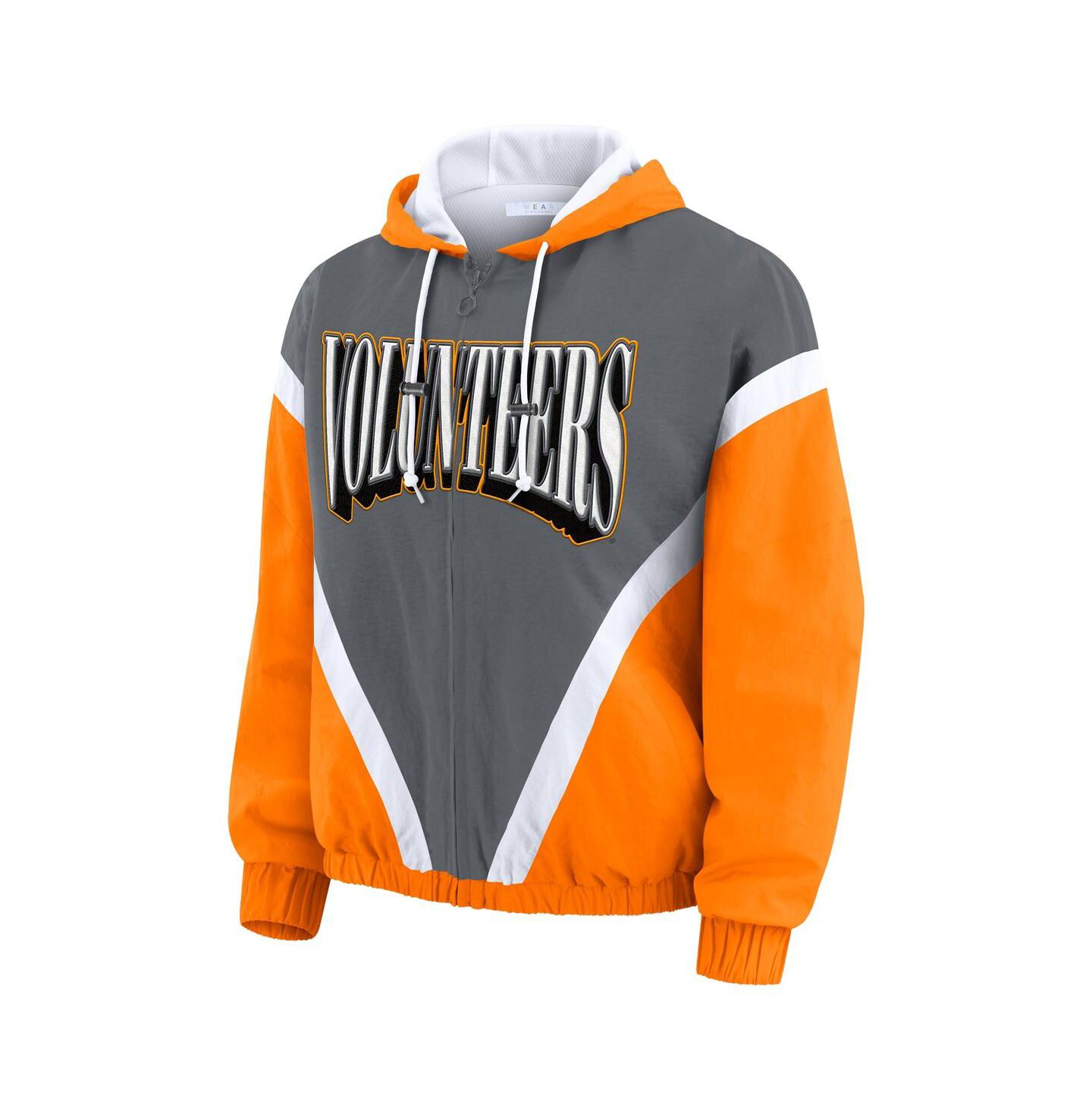 Женские худи WEAR by Erin Andrews Tennessee Orange/Gray Tennessee Volunteers Color Block Full-Zip Windbreaker Jacket — фото 2