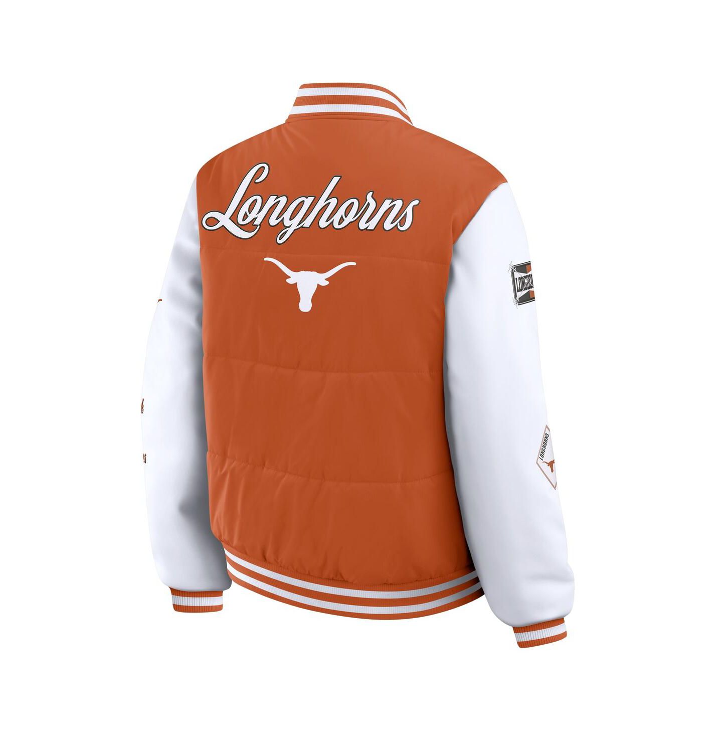 Женская куртка WEAR by Erin Andrews Burnt Orange Texas Longhorns Varsity Puffer — фото 3