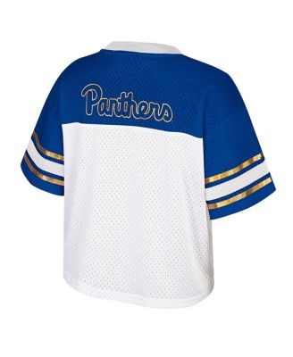 Women's White Pitt Panthers Treasure Cropped Football Jersey