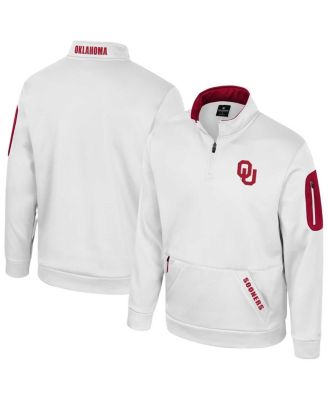 Colosseum - Men's White Oklahoma Sooners Mainframe Quarter-Zip Fleece Jacket