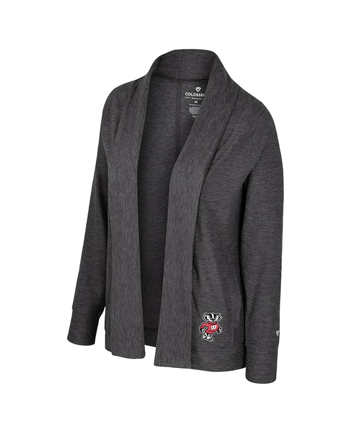 Colosseum Women's Charcoal Michigan Wolverinesâ Dash Cardigan In Gray