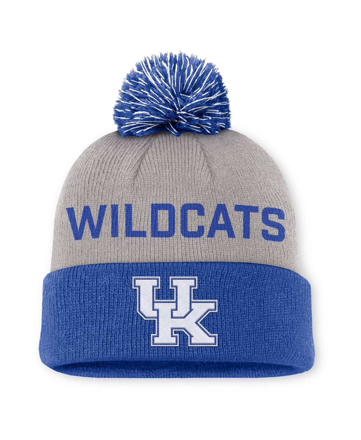 Мужская вязаная шапка с помпоном и манжетами серого цвета/Royal Kentucky Wildcats Prime Time Peak с вязаной шапкой