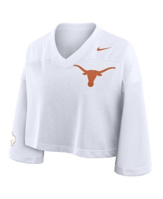 Women's White Texas Longhorns Cropped Mesh Dri-FIT Fashion Jersey