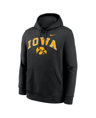 Men's Black Iowa Hawkeyes Club Fleece Arch Pullover Hoodie