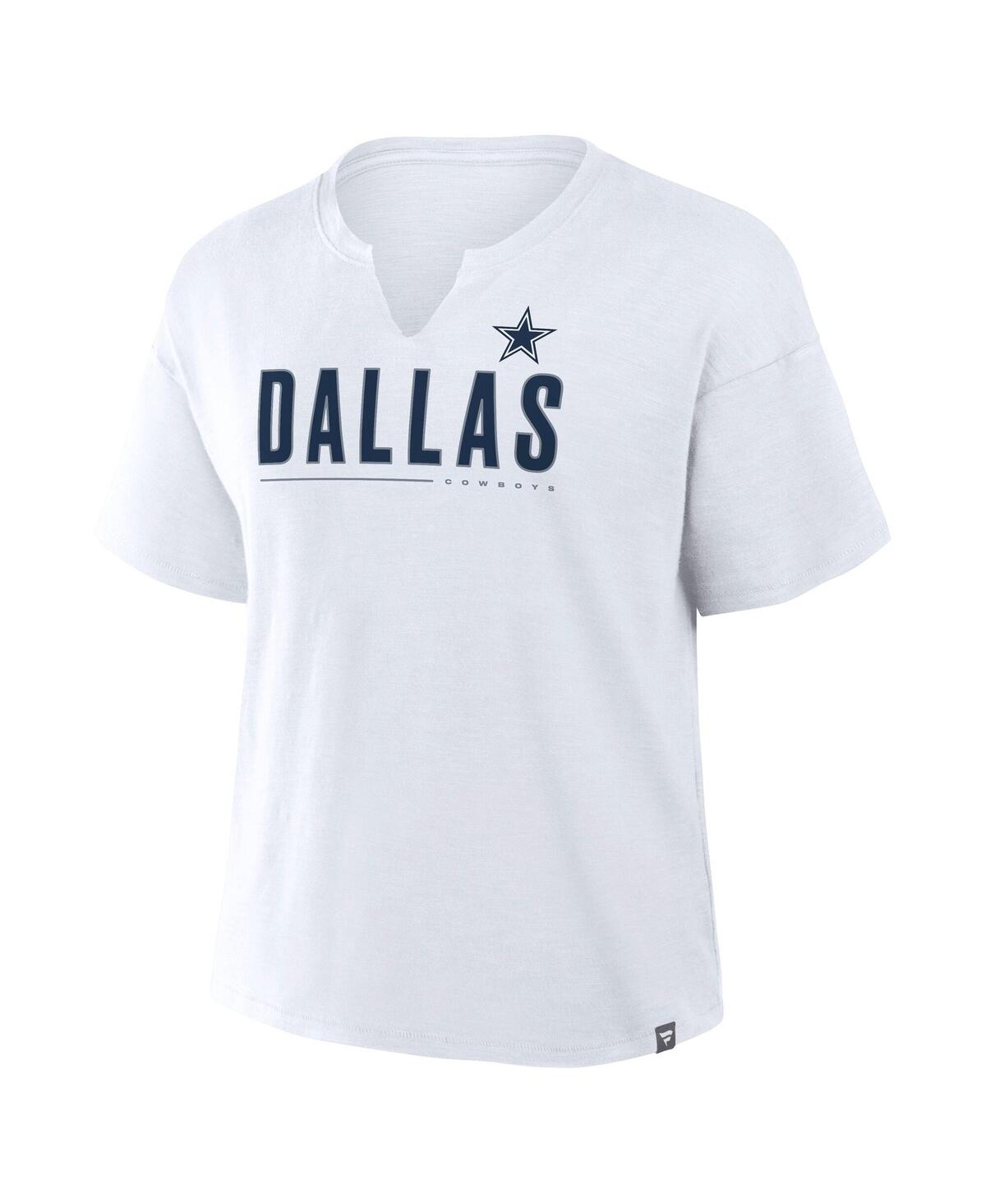 Fanatics Women's White Dallas Cowboys Redzone Slub Boxy T-shirt In White