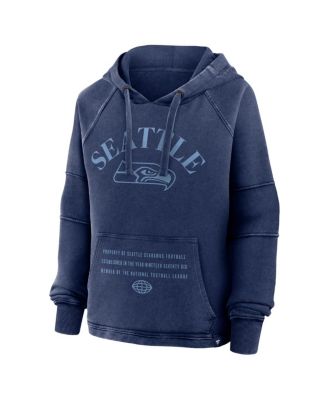 Women's Navy Seattle Seahawks Oversized Raglan Gridiron Hoodie